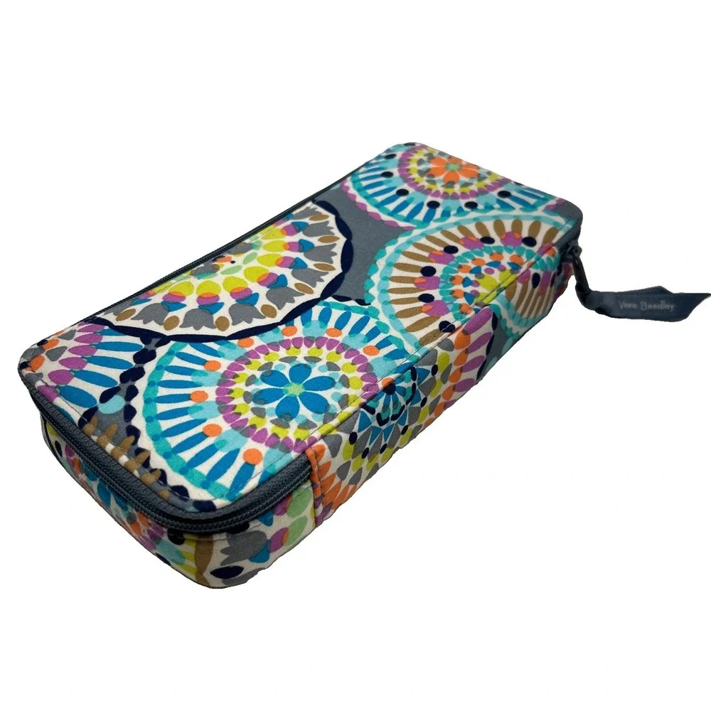 Vera Bradley Hard Shell Jewelry Travel Case Zip Organizer Multicolor Floral
